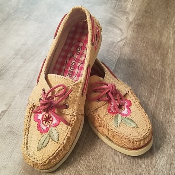 Sperry Shoes - Sperry Top-Siders Vintage Rattan Wicker Flowers